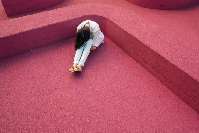 Lonely and depressed young person