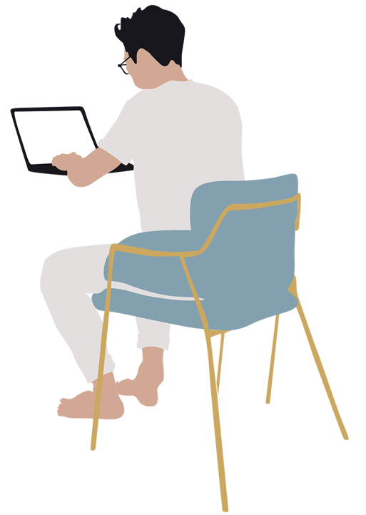 Man working on laptop vector _ toffu_co