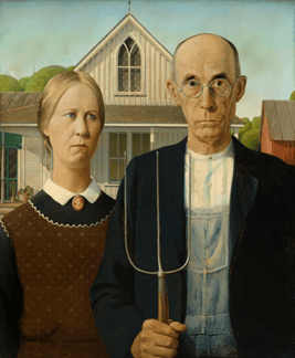 image of "American Gothic" painting by Grant Wood