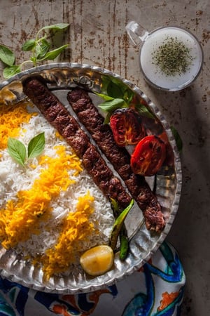 kabob and rice