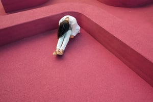 lonely and depressed young person