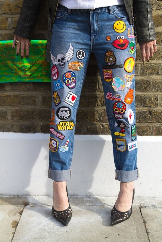 Sustainable fashion and upcycling ideas such as adding patchwork to old clothing.